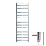 JIS Ladder Rail 1250 x 400mm / Satin Chrome / Electric Only JIS Sussex Adur Vertical Stainless Steel Curved Heated Towel Rail