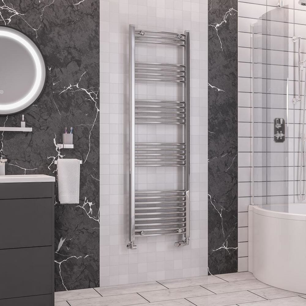Eastbrook Ladder Rail 1600 x 500 / Central Heating Eastbrook Wendover Curved Vertical Heated Towel Rail in Chrome