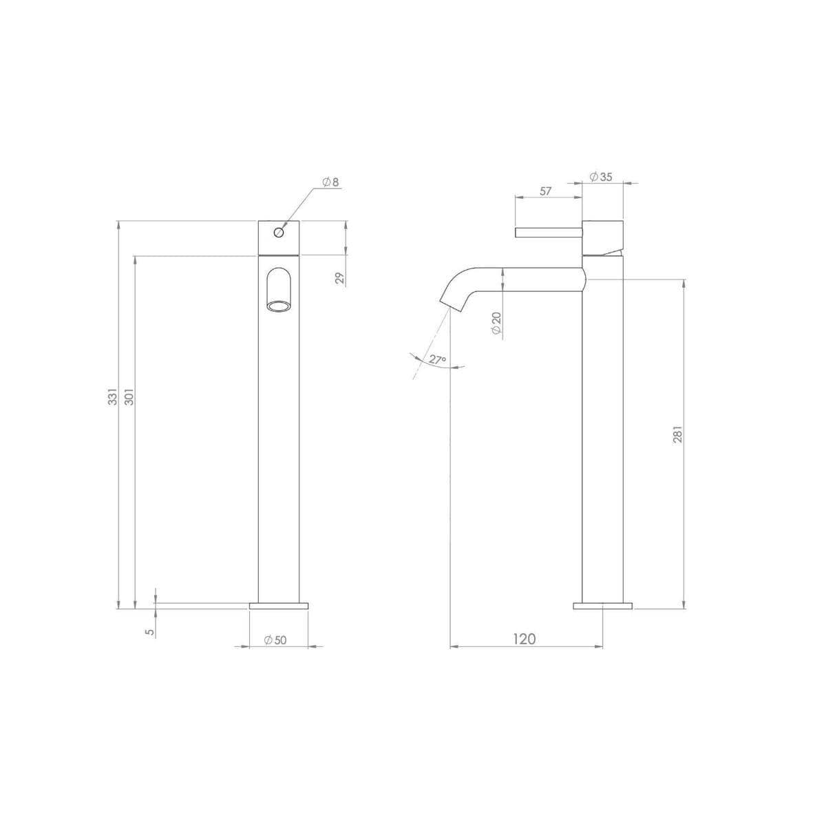 Saneux Tall Basin Tap Saneux Cos Tall Deck Mounted Basin Mixer Tap