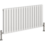 Aquarius Bathrooms Panel Radiator 600 x1190mm / White Aquarius Flat Double Horizontal Panel Radiator