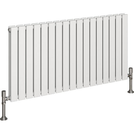 Aquarius Bathrooms Panel Radiator 600 x1190mm / White Aquarius Flat Double Horizontal Panel Radiator