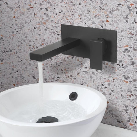 Crosswater Wall Mounted Basin Tap Matt Black Crosswater Verge 2 Hole Wall Mounted Basin Mixer Tap