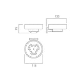 VADO Soap Dish Vado Life Frosted Glass Soap Dish and Holder in Chrome