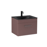 Imex Wall Mounted Vanity Unit Plum / Black Imex Croma Wall Mounted Single Drawer 600mm Vanity Unit with 1 Tap Hole Basin