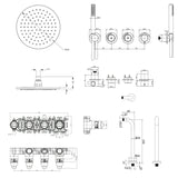 UK Bathroom Store Concealed Shower Set Crosswater Module Shower Set 8 - 2 Outlet with Pencil Handset and Overhead Shower