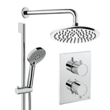 UK Bathroom Store Concealed Shower Set Chrome / Wall Arm / 200mm Crosswater Crossbox Shower Set 4 - 2 Outlet with Riser Rail Kit and Fixed Overhead Showerhead