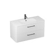 Britton Wall Mounted Vanity Unit Frosted White / 1 Tap Hole Basin / Matt Black Britton Camberwell Wall Mounted 1000mm Vanity Unit with Basin or Worktop