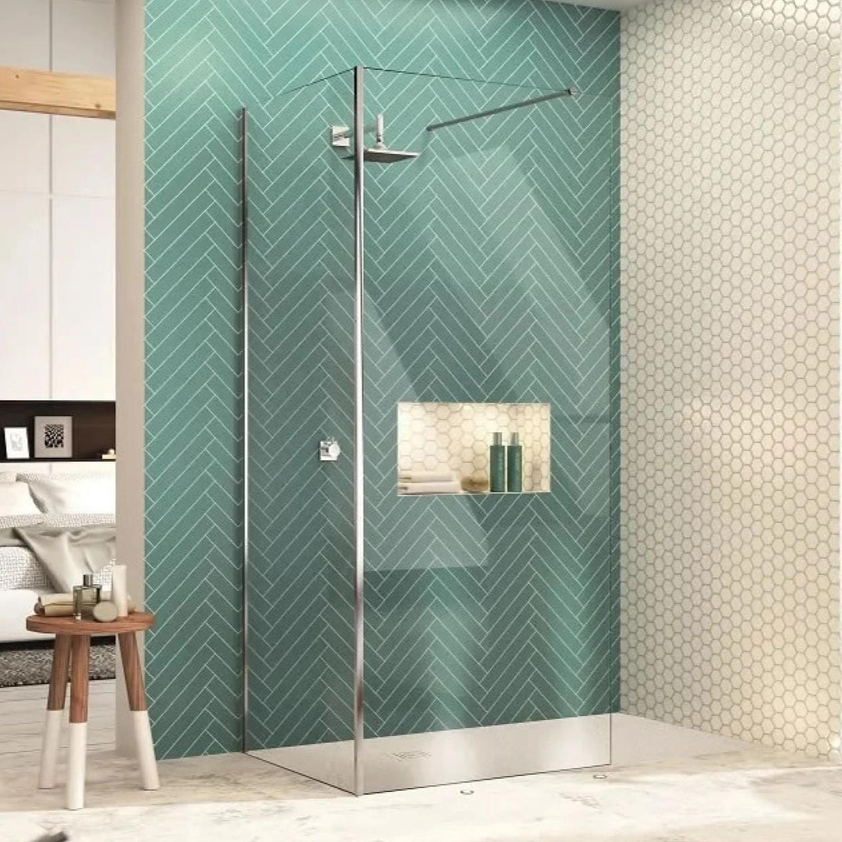 Merlyn Wetroom Accessory Chrome Merlyn Corner Post Profile for 8mm Wet Room Panels