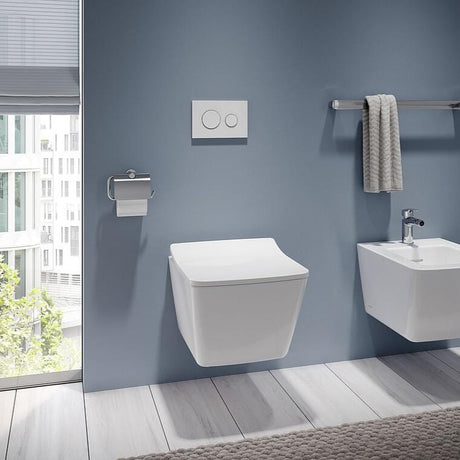 TOTO Wall Hung Toilet TOTO SP Wall Hung Rimless Toilet with Tornado Flush and Soft Close Seat