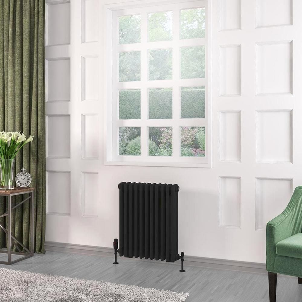 Eastbrook Rivassa Traditional 3 Column Radiator in Matt Black