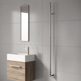 Reina Designer Towel Radiator Polished Stainless Steel Reina Ines Dry Electric Designer Towel Pole with Digital Timers - 1500 x 22mm