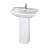 Aquarius Bathrooms Pedestal Basin Aquarius Paragon 600mm 1 Tap Hole Basin with Full Pedestal
