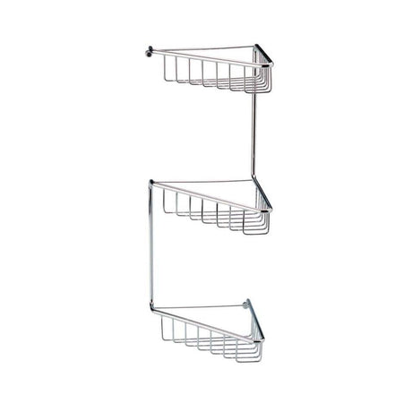 Aquarius Bathrooms Basket Chrome Aquarius 3 Tier Corner Shower Caddy