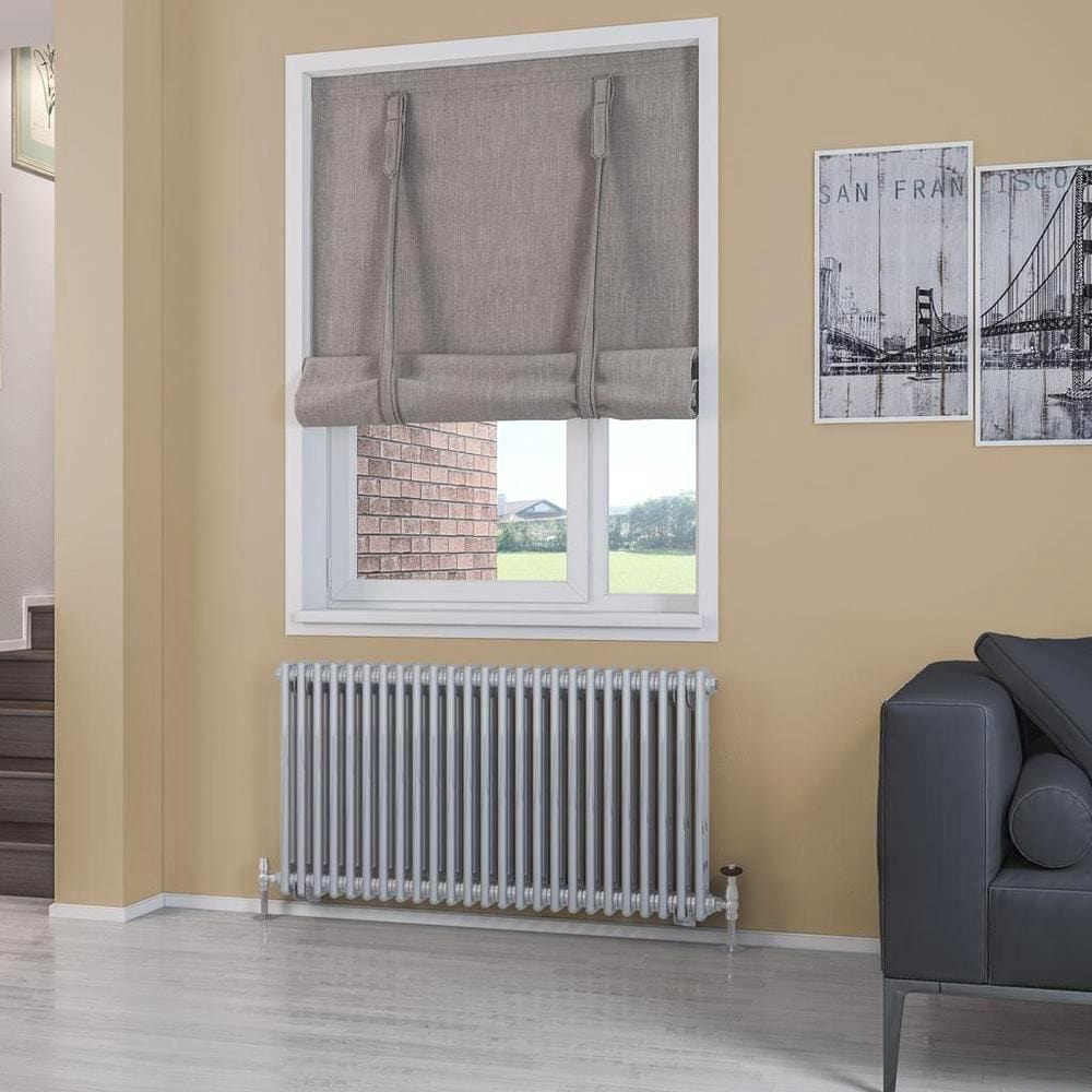 Eastbrook Column Radiator 600 x 1148 / Dual Fuel Eastbrook Rivassa Traditional 2 Column Radiator in Chrome Effect