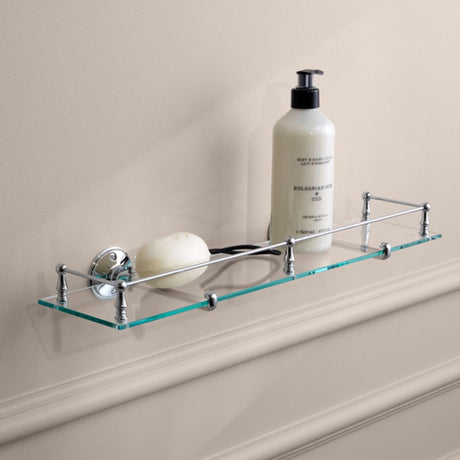 Miller Shelf Chrome Miller Stockholm Glass Shelf with Rail