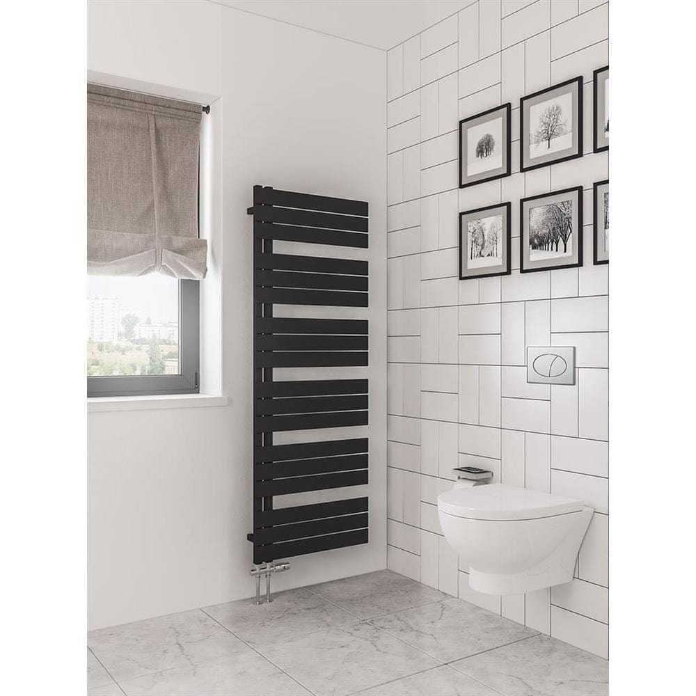 Eastbrook Helmsley Straight Vertical Designer Towel Rail in Matt Black
