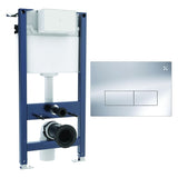 Crosswater Wall Hung WC Frame MPRO Steel Plate in Chrome Crosswater 0.98m Dual Flush WC Support Frame Set with Flush Plate