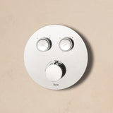 Roca Concealed Shower Set Roca T-3000 Round Switch Thermostatic Concealed Shower Valve with Rainshower Head, Shower Handset and Slide Rail Set
