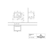 Villeroy & Boch Subway 3.0 Wall Hung 600mm Two Drawer Vanity Unit with Basin