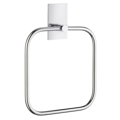Smedbo Towel Rails and Rings Chrome Smedbo Beslagsboden Square Self-Adhesive Towel Ring