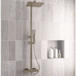 Eastbrook Exposed Shower Set Brushed Brass Eastbrook Modern Square Thermostatic Shower Valve Set with Adjustable Riser, Showerhead and Handset