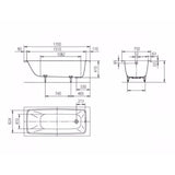 Kaldewei Single Ended Bath 1700mm x 750mm / 2 Kaldewei Cayono Single Ended Steel Bath with Leg Set