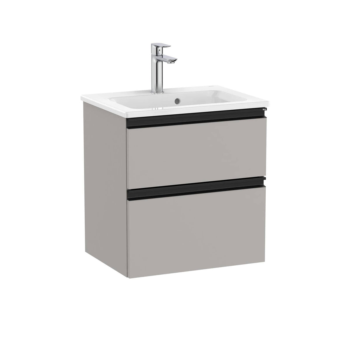 Roca Wall Mounted Vanity Unit Matt Grey Roca The Gap Compact Wall Mounted 500mm Two Drawer Vanity Unit with Basin