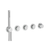 Roca Concealed Shower Set Roca T-Multi Switch Thermostatic Concealed Shower Valve with Rainshower Head, Pencil Handset  and Overflow Bath Filler