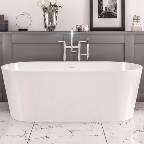 Eastbrook Modern Freestanding Bath Eastbrook Lambeth Freestanding Bath - 1590 x 740 in Gloss White