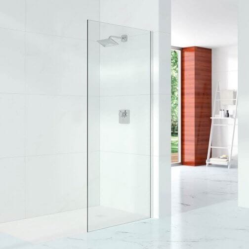 Merlyn Wetroom Panel Merlyn 10 Series Wet Room Glass Panel with Wall Profile -1000mm Wide - 10mm Glass