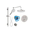 Roca Concealed Shower Set Stainless Steel Effect Roca T-3000 Round Switch Thermostatic Concealed Shower Valve with Rainshower Head, Shower Handset and Slide Rail Set