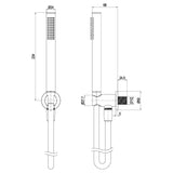 Crosswater Shower Handset Crosswater 3ONE6 Shower Handset, Hose & Wall Outlet in Stainless Steel