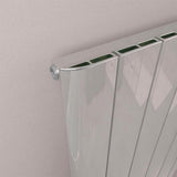 Eastbrook Panel Radiator Eastbrook Peretti Straight Vertical Aluminium Radiator in Polished Aluminium