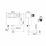 Imex Concealed Cistern Imex 2.6/4 Litre Concealed Cistern with Pneumatic Flush