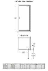 Aquarius Bathrooms Pivot Shower Door Aquarius Urbano 6mm Pivot Shower Door