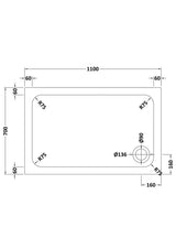 Aquarius Bathrooms Quadrant Shower Tray 1100x700mm Aquarius Urbano 45mm Rectangular Stone Resin Anti Slip Shower Tray
