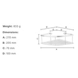 Smedbo Basket Smedbo Sideline Design Corner Shower Basket