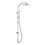 VADO Shower Riser Rail Vado Square Rigid Riser Shower Kit with Diverter and Integrated Outlet in Chrome