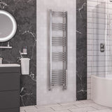 Eastbrook Wendover Curved Vertical Heated Towel Rail in Chrome