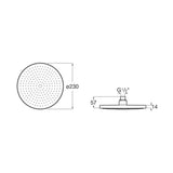 Roca Fixed Shower Head Roca Rainsense Stainless Steel Round 230mm Ceiling Shower Head