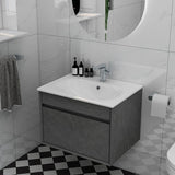 Imex Wall Mounted Vanity Unit Grey Marble Imex Alma Wall Mounted Single Drawer 600mm Vanity Unit with Basin