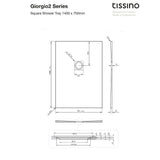 Tissino Rectangle Shower Tray Tissino Giorgio2 Rectangle Shower Tray in White Slate
