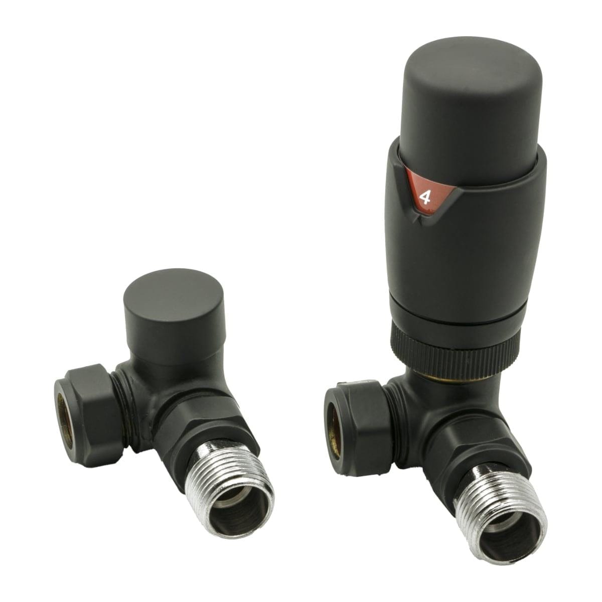 Reina Radiator Valve Black Reina Modal Thermostatic Corner Radiator Valves