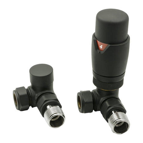 Reina Radiator Valve Black Reina Modal Thermostatic Corner Radiator Valves