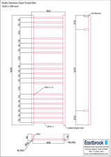 Eastbrook Ladder Rail Eastbrook Violla Straight Vertical Heated Towel Rail