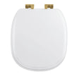 Imperial Toilet Seat White / Brushed Brass Imperial Radcliffe Solid Wood Painted Toilet Seat with Soft Close Hinges