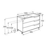 Roca Floor Standing Vanity Unit Roca Aleyda 1000mm Floor Standing Three Drawer Vanity Unit with Basin