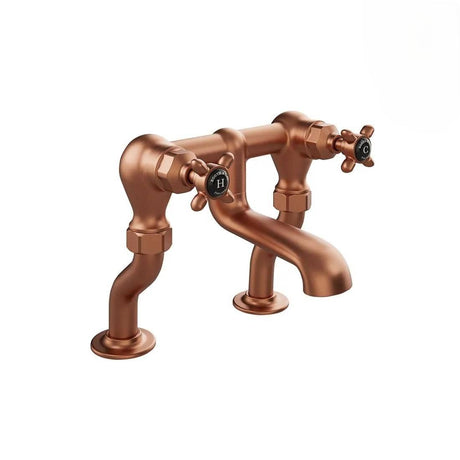 Vado Bath Mixer Brushed Bronze/Black Booth & Co. Axbridge Crosshead Bath Filler Tap
