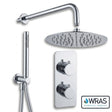 Aquarius Bathrooms Concealed Shower Set Chrome Aquarius RainLux 2 Outlet Thermostatic Shower Set with Shower Head and Single Function Handset