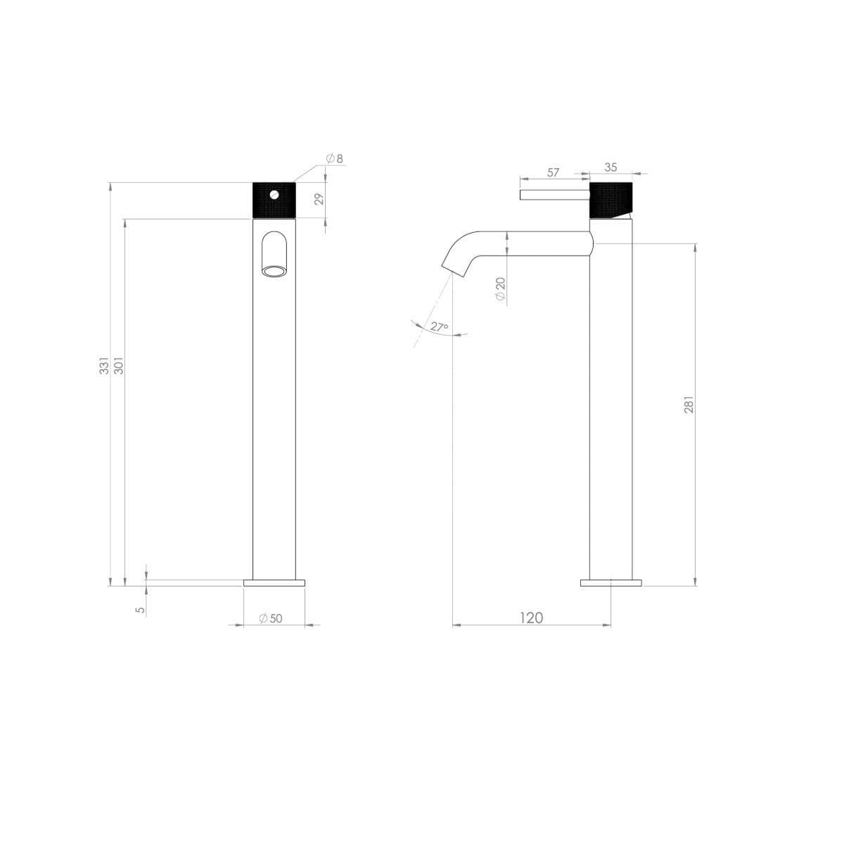 Saneux Cos 3 Hole Deck Mounted Basin Mixer Tap